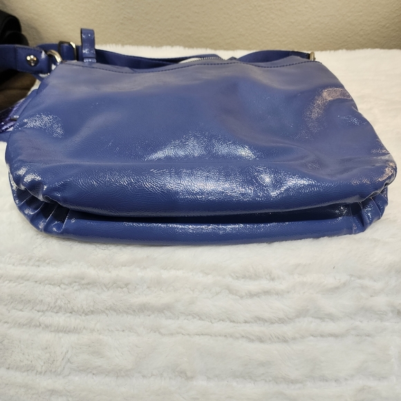 Coach Poppy Daisy Liquid Gloss Blue Canvas Patent Leather Crossbody or Shoulder - Picture 11 of 16